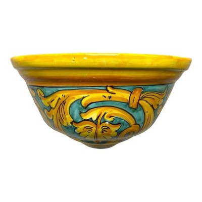 Gerla Medium, vaso para plantas ou cinzeiro de parede, decorado à mão - Mede cerca de 27x15x15 cm - 