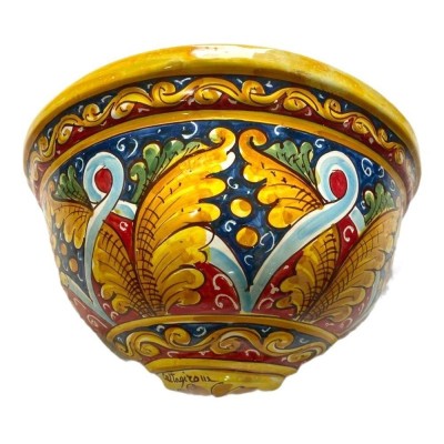 Gerla Grande, vas för väggplantor, handdekorerad - Åtgärder 35x19x19 cm om - 