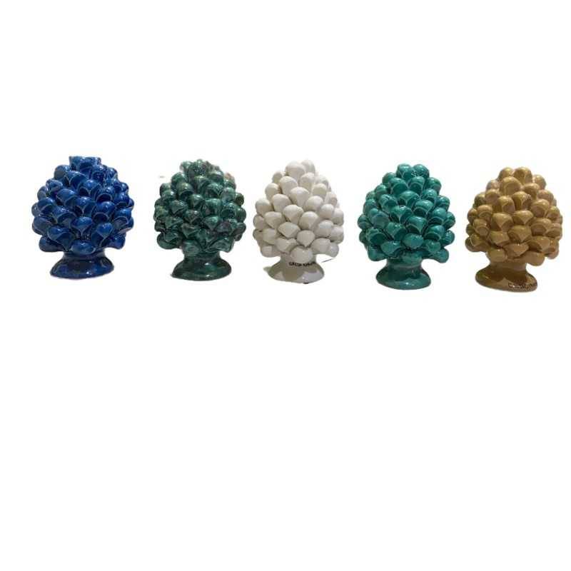 Sicilian ceramic pine cone from Caltagirone - single color - height 11/12 cm - 