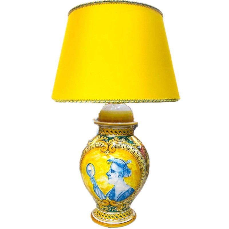 Lume Sicilian keramisk barock, dekoration Kvinna med spegel - höjd 80cm - 