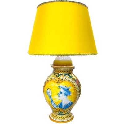 Lume Sicilian keramische Baroque, decoratie Woman met Mirror, lengte 80cm - 