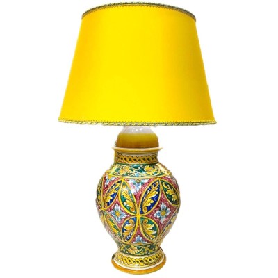 Lume Sicilian keramisk barock, dekoration Kvinna med spegel - höjd 80cm - 
