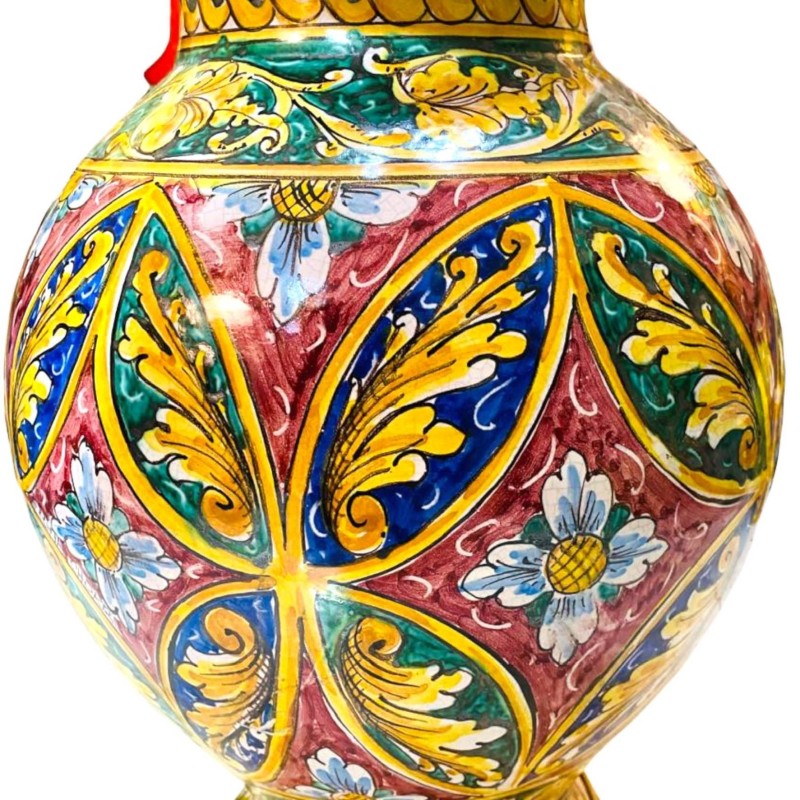 Lume Sicilian keramisk barock, dekoration Kvinna med spegel - höjd 80cm - 