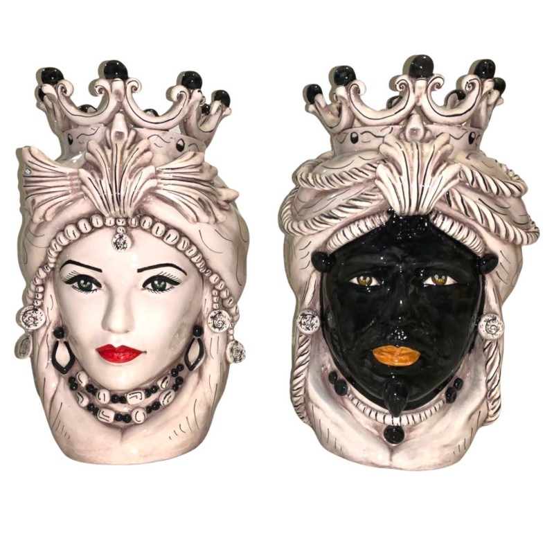 Hoofd van Moro Caltagirone met Crown - lengte ongeveer 37 cm - 