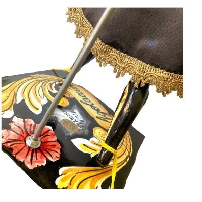 Siciliansk Pupo, keramisk Paladino av Caltagirone - Linea carolingia - bas lava sten - AGOLACCIO - cm 55x20 - 