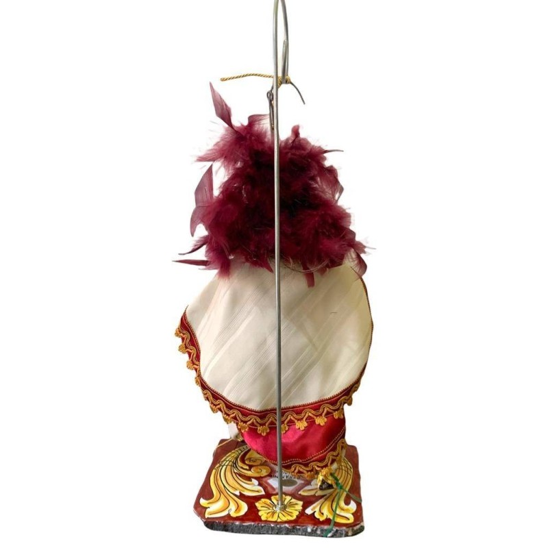 Sicilian puppet, Paladin in Caltagirone ceramic - Carolingian line - lava stone base - ANGELICA - cm 55x20 - 