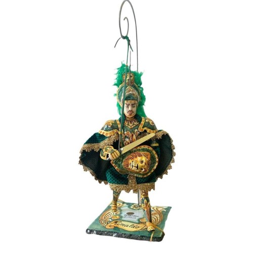 Marionete siciliana, paladino em cerâmica Caltagirone - linha carolíngia - base em pedra lávica - RINALDO - cm 55x20 - 