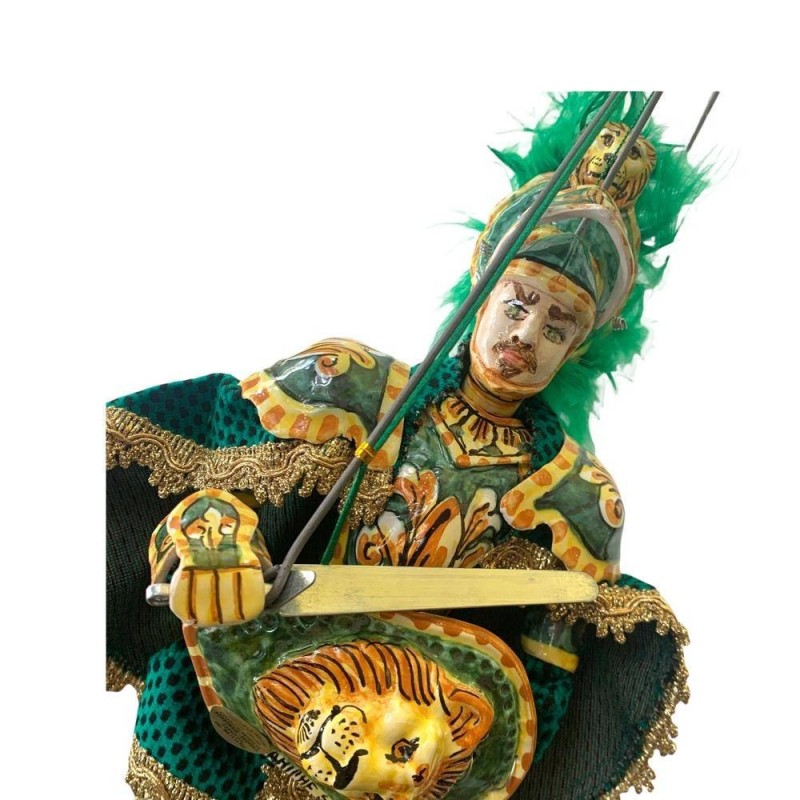 Siciliansk Pupo, Ceramic Paladino av Caltagirone - Linea carolingia - bas lava sten - RINALDO - cm 55x20 - 