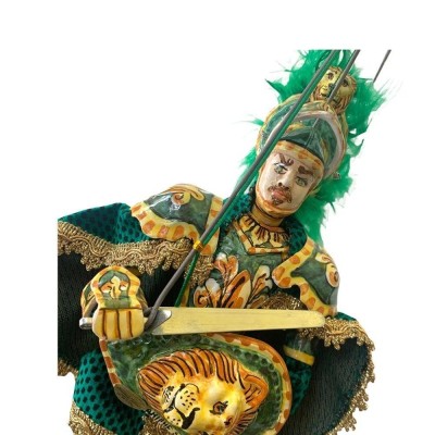 Siciliansk Pupo, Ceramic Paladino av Caltagirone - Linea carolingia - bas lava sten - RINALDO - cm 55x20 - 
