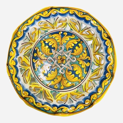 Centerpiece fruit stand in Caltagirone ceramic diameter about 30 cm -  2