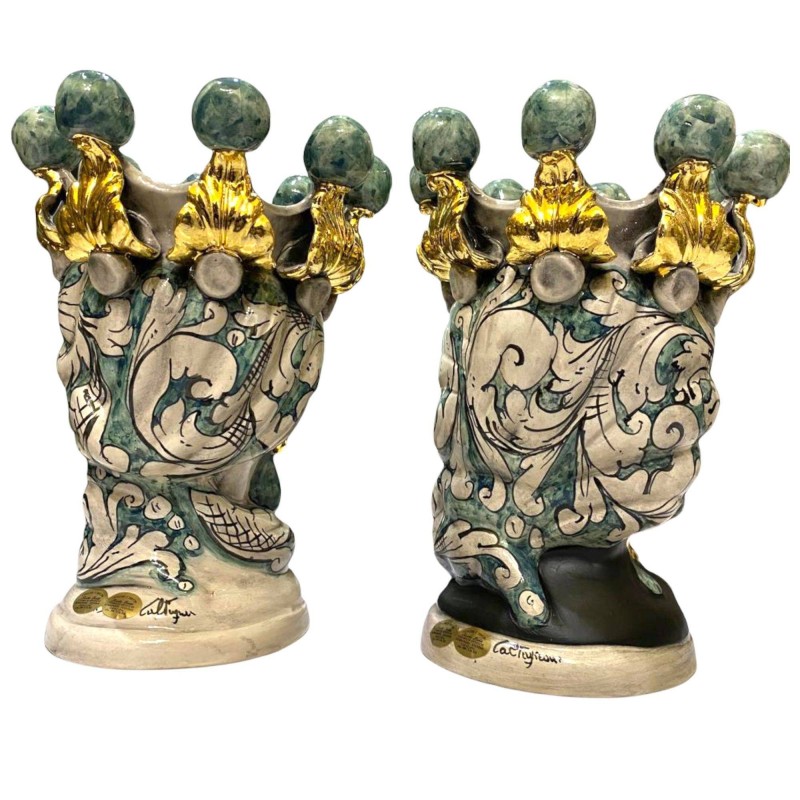 Chef för Moro Caltagirone med ORO och Black matt - h 30 cm - 