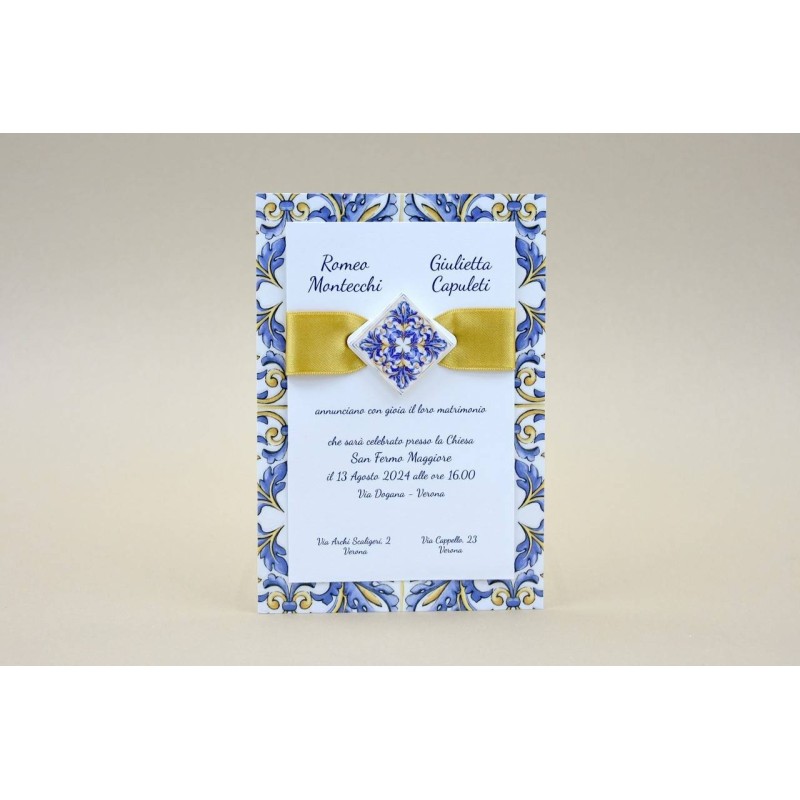 Sicilian style wedding invitation - Art 007 - 