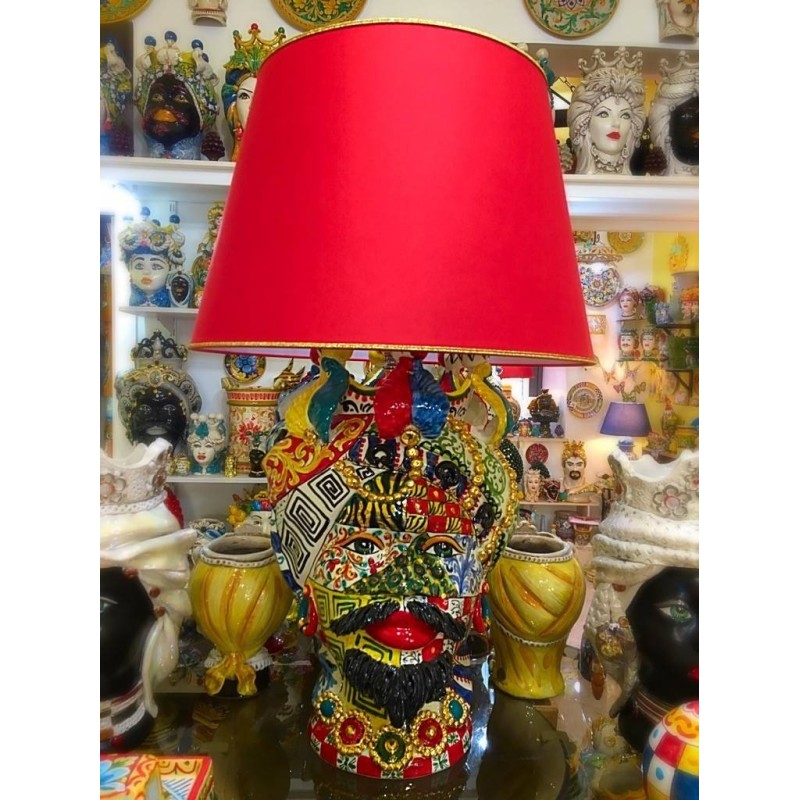 LUXURY ZECCHINO GOLD Dark Brown Caltagirone lamp, Elite series - height 70 cm - 