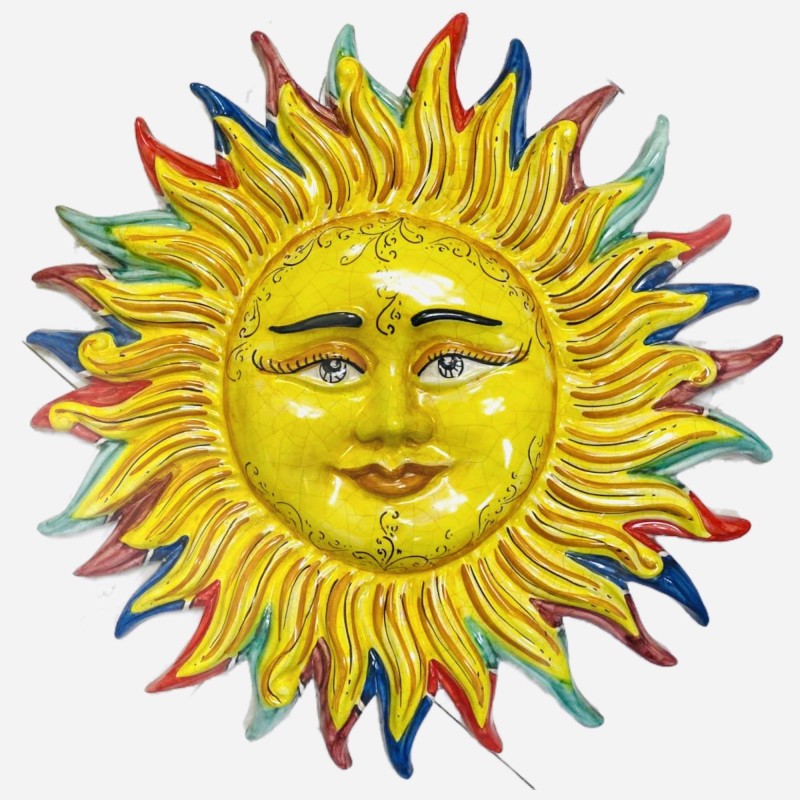 Mehrfarbige Keramiksonne aus Caltagirone, Durchmesser ca. 45 cm - 