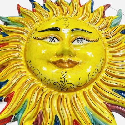 Mehrfarbige Keramiksonne aus Caltagirone, Durchmesser ca. 45 cm - 