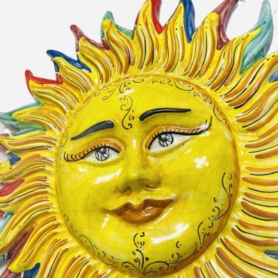 Mehrfarbige Keramiksonne aus Caltagirone, Durchmesser ca. 45 cm - 