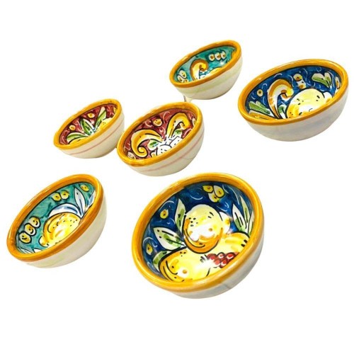 Cuenco pequeño en cerámica fina Caltagirone con decoraciones variadas - Diámetro cm 9 h 4 cm -  2